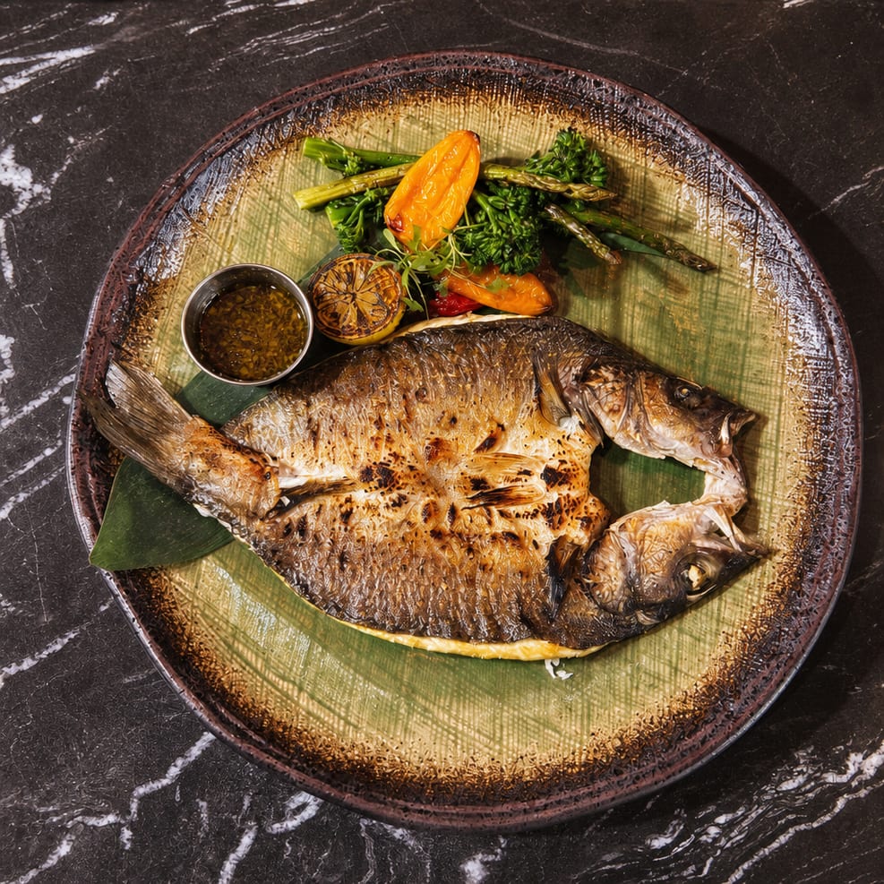 Grilled Dry-Aged Spanish Branzino.